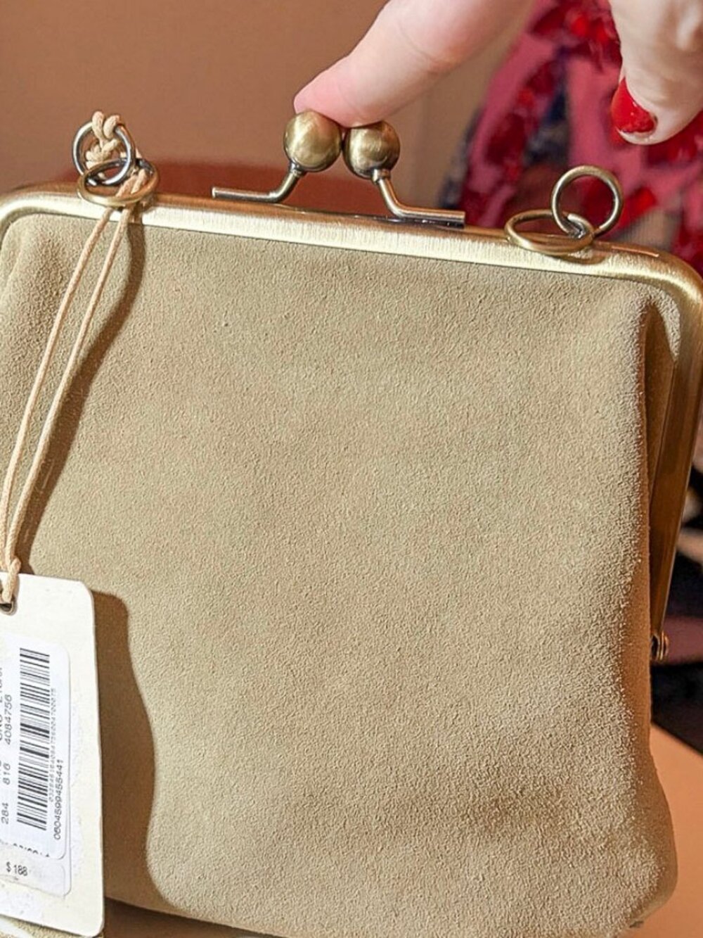 NWT HOBO International Alba Frame Crossbody Tan Suede Bag